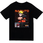 stonedfame Naruto - Naruto Uzumaki - Anime Baskılı Unisex %100 Pamuk Siyah T-Shirt - 4XL