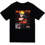 stonedfame Naruto - Naruto Uzumaki - Anime Baskılı Unisex %100 Pamuk Siyah T-Shirt - 5XL
