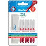 Stopever Well Tooth Arayüz Fırçası, Kırmızı - Size 2 | 0.5 Mm İnce Telli Arası Fırçası, Taşıma Kutusu Hediyeli | Ortodontik Kullanıma Uygun | 6 Adet