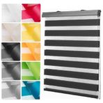 Stor perde 80 x 320 cm gündüz ve gece çift katmanlı kumaş, termal yalıtımlı UV koruması, yatak odaları ve oturma odası için ideal, montaj aksesuarları dahil, siyah