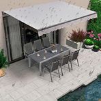Stor Perde Yedek Branda, Teras, Restoran, Dükkan, Karavan için Su Geçirmez Güneşlik, 280 g Polyester Kumaş Dahil (Boyut: 4 x 2,4 m, Renk: Gri)