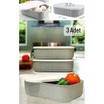 Storage 3 Adet 3.2 Lt Saklama Kabi Gri Sebze Meyve Kahvaltilik Esya Organizer Toparlayici Kutu