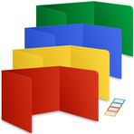 Storage Standard Öğrenci Masaları için 4 Paket Sınıf Gizlilik Kalkanları Masa Bölücüler - Çeşitli Renkler Temizlemesi Kolay Plastik Hapşırma Koruma Klasör Kurulu Çalışma Kareli - Okul Öğretmenleri için Bölücü Kalkan
