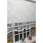 StorBurada Çift Mekanizmalı Beyaz Çiçekli Tül & Ekru Stor Perde STB1093
