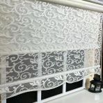 Storburada Çiftli Sistem Beyaz Tül Perde Ve Ekru Stor Perde Stb-103 Beyaz 100 X 200