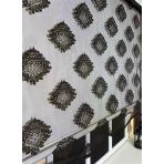 Storburada Çiftli Sistem Siyah Damask Tül & Ekru Stor Perde Stb45239-V107 Siyah 110 X 200