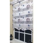 Storburada ST 030 Beyaz 110x200 Baskılı Etek Dilimli Pliseli Zebra Stor Perde