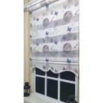 Storburada ST 030 Beyaz 190x200 Baskılı Etek Dilimli Pliseli Zebra Stor Perde