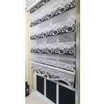 Storburada St 039 Kahverengi 50 x 200 Beyaz Gümüş Simli Renk Geçişli Etek Dilimli Zebra Stor Perde