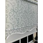Storburada STB-107 Gri Yeşil Baskı Çift Mekanizmalı Desenli Tül 110x200 cm Stor Perde