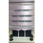 Storburada STB901 Zebra Halka Desen Gümüş Simli Etek Dilimli Pembe Lila 100x200 cm Stor Perde