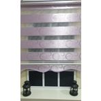 Storburada STB901 Zebra Halka Desen Gümüş Simli Etek Dilimli Pembe Lila 80x260 cm Stor Perde