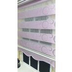 Storburada STB901 Zebra Halka Desen Gümüş Simli Etek Dilimli Pembe Lila 90x260 cm Stor Perde
