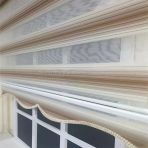 Storburada Zebra Renk Geçişli Açık Kahve Etek Dilimli STB 483 Kahverengi 150 X 200 Stor Plise Perde