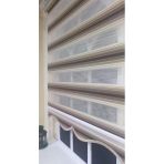 Storburada Zebra Renk Geçişli Kahve Etek Dilimli STB 484 Kahverengi 40 X 200 Stor Plise Perde