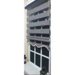 Storburada Zebra Siyah Gümüş Etek Dilimli ST 009 Gri 30 X 200 Stor Perde