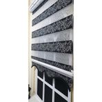 StorBurada Zebra Stor Perde Siyah Sarmaşık Gümüş Simli Etek Dilimli STB9300 V 03