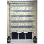 Storburada Zebra Yeşil Beyaz Etek Dilimli St 032 Yeşil 110 X 200 Stor Perde