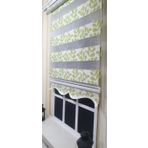 Storburada Zebra Yeşil Beyaz Etek Dilimli St 032 Yeşil 30 X 200 Stor Perde