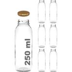 Store 250 ml Metal Kapaklı Meyve Suyu, Meşrubat, Limonata Şişesi 250 cc Cam Şişe 6 Adet (Altın/gold)
