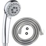 Store - 3 Fonksiyonlu Yüksek Dayanımlı Abs Duş Başlığı + 150CM Örgülü Duş Spirali Hortumu + Duş Başlığı Askısı (3'lü Duş Seti Takımı)