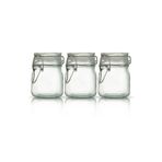 Store 3'lü Korken Kavanoz 130 ml Vakumlu Kilitli Cam Saklama Kavanozu