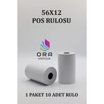 Store 56x12 Termal Pos Kağıdı - Pos Rulosu - Yazarkasa Pos Kağıdı 10 Adet