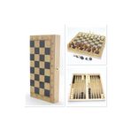 Store Ahşap Satranç Tavla Seti 39x14,5 cm Premium Eğlenceli Hediyelik Zeka ve Strateji Oyunu