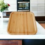 Store Bambu Lüx Kare Servis 20 * 20 cm, Bambu Sunumluk & Çerezlik Kare Sunum Tabağı, Bambu Kare Sunum Tabağı