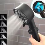 Store Başlığı Turbo Fan 5 Fonksiyonlu Duş Başlığı El Duşu Handshower, Siyah 1.sınıf Kaliteli