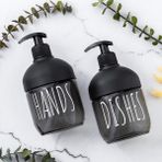 Store C-527 2'li Cool Sıvı Sabunluk Seti - Mutfak-Banyo Tezgah Üstü Temizlik Seti - Siyah Cam 425 ml