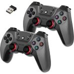 Store Çiftli 2.4g Kablosuz Oyun Kolu Pc Uyumlu Pilli Joystick Wireless Gamepad Hassas Trigger Kaymaz Tasarım Çiftli G2.4g (Gri)