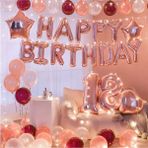Store Çıtıpıtıstore Lüks 18 Yaş Happy Birthday Doğum Günü Balon Seti Pembe Renk 18 Adet