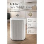 Store Hgy Home Akıllı Sensörlü 12 Litre Çöp Kovası - Kırık Beyaz