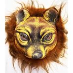 Store Kahverengi Saçlı Kaplan Aslan Leopar Maskesi Peluş 32 No