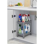Store Life 2 Katlı Tekerlekli Tezgah Altı Gri Banyo Mutfak Rafı MIT1123