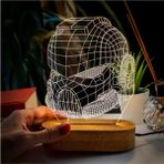Store Maske Tasarımlı 3 Boyutlu Optik Illüzyon Gece Lambası Masa Lambası