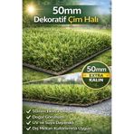 Store Nurteks 50mm Earth Green Suni Çim Yapay Çim Halı En 2 Metre Boy 2 Metre
