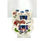 Store Seramik Bardak Altı Bodrum Desenli 4’lü Set