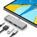 Store Type C Hub (4 Port), 85W Pd Type-C Port 4K 30HZ Veya 1080P 60HZ Hdmı, 1 Adet USB 3.0 Port Şarj ve Veri Transfer, 3.5mm Jak Kulaklık Ses Grişi, MacBook Pro/air/ipad/iphone Vb. Uyumlu