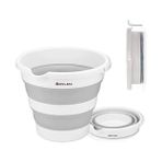 Storemax 12 Litre Katlanabilir Kova - Akordiyon Katlanır Kova - Araba Kovası - Gri - 32.5 x 27.5 x 6 cm - Pp+ Tpr - Beyaz