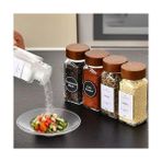 Storemax 12'li Bambu ve Akasya Kapaklı Cam Baharatlık Seti 120 ml - Doğal Ahşap Kapaklı, Şeffaf Cam, Sağlıklı ve Şık Baharat Kavanozları (Akasya Kapak) - 0,33 - 0 Siyah