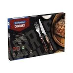 Storemax 21199/909 Biftek Çatal Bıçak Seti, 12 Parça, Kahverengi Saplı, 2 Kat Perçinlenmiş - 000-Siyah