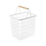 Storemax 2810 Büyük Çamaşır Sepeti, Beyaz, Çelik/ahşap, Minimalist, 41,5 x 31 x 38,5 cm - 1 kg