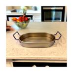 Storemax 28CM Kaplama Lüks Galvaniz Metal Boyalı Oval Tepsi Zarafet ve Dayanıklılığı Buluşturuyor - 0 - 249 ml