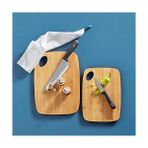 Storemax 2'li Bambu Kesme Tahtası Dikdörtgen Özel Tasarım, Bambu Kesme Tahtası - Büyük 33X24X1CM Küçük 28X20X1CM - Altın