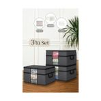 Storemax 3 Adet Pencereli Yastık Saklama Hurcu - Boy Yorgan Hurç Organizer Düzenleyici - 75 x 40 x 40 cm Antrasit - 000-Siyah - 1 Adet