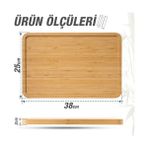Storemax 3'ü 1 Arada Bambu Kesme Tahtası: Doğrama Tahtası, Kesim Cetveli ve Tepsi Fonksiyonlarıyla Mutfakta Pratik Çözüm,su Oluklu, Bıçak Dostu, Neme Dayanıklı Yüzey, 38X25 cm - Altın