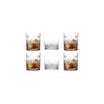Storemax 4 Adet Lüx Viski Bardağı Timeless Kristal Dekorlu Bardak 345CC ve 2 Adet Çerezlik Takımı - 0 - Siyah - 0 - 499 ml