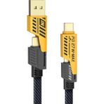 Storemax 4 In 1 Çoklu USB Şarj Kablosu: 1,5 M, Type C To Lightning Örgü Şarj Kablosu USB A/usb C 65W Tip C/27W Pd Her Cihaz ile Uyumlu Metal Başlıklı - Ahşap